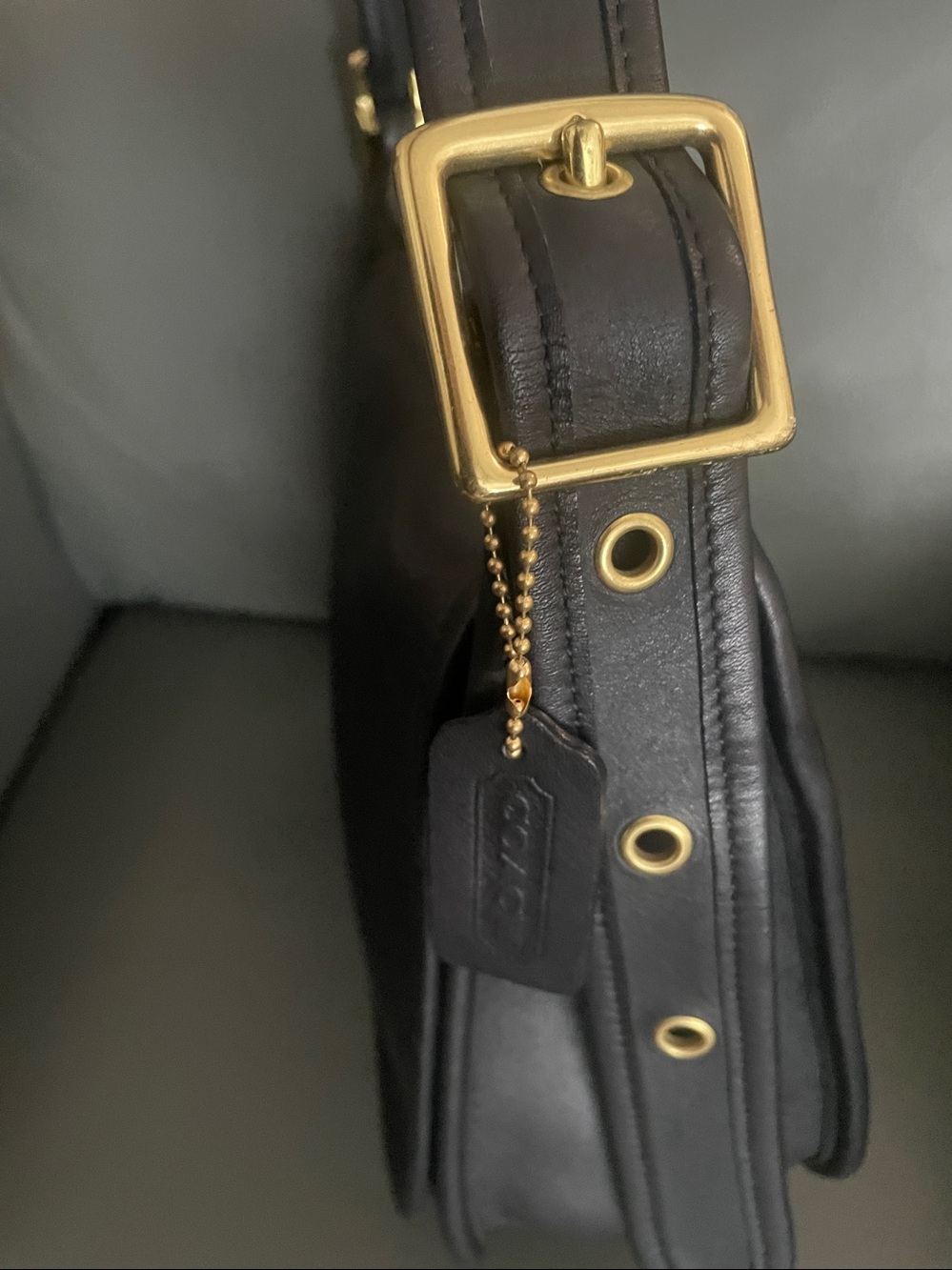 vintage black leather Coach Patricia Legacy bag with a classic flap closure and - Picture 7 of 13